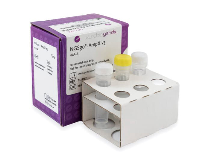 NGSgo-AmpX v2 and v3 kits for long-range HLA gene amplification, compatible with Illumina and Ion Torrent sequencing platforms